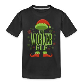 Arbeiter Weihnachtself - Kinder Premium Bio T-Shirt - Schwarz - Vorne