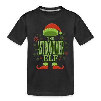 Astronomer Christmas Elf - Kids' Premium Organic T-Shirt - black - Front