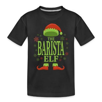 Barista Christmas Elf - Kids' Premium Organic T-Shirt - black - Front