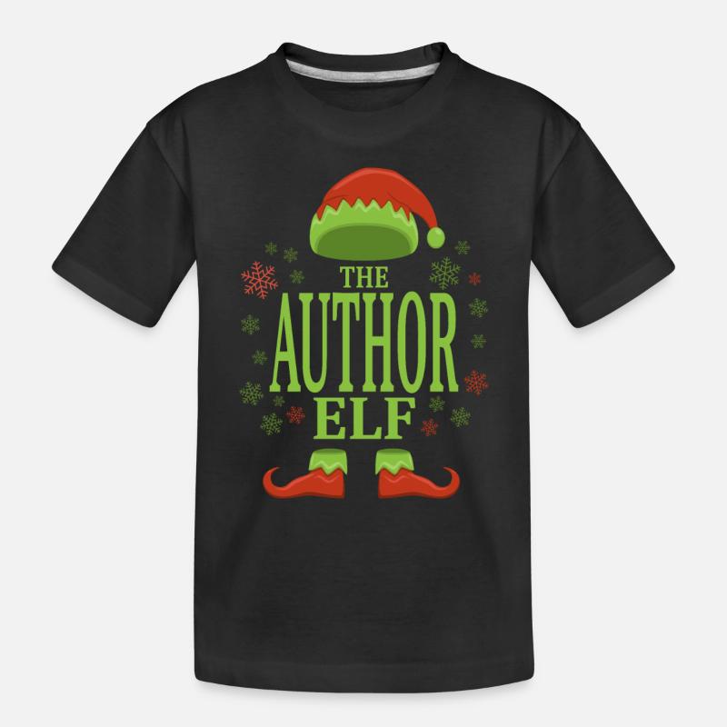 Autor Weihnachtself - Kinder Premium Bio T-Shirt - Schwarz