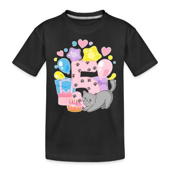 Chemise d’anniversaire Chaton enfin fille de 5 ans - T-shirt bio Premium Enfant - noir - Devant