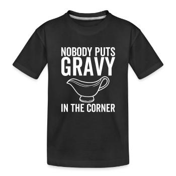 Personne n’a mis de sauce dans le coin - T-shirt bio Premium Enfant - noir - Devant