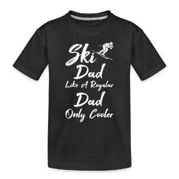 Ski papa comme un papa ordinaire seulement refroidisseur - T-shirt bio Premium Enfant - noir - Devant