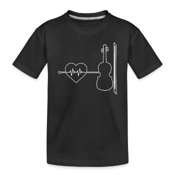 Violin Violin Heartbeat - Kids' Premium Organic T-Shirt - black - Front