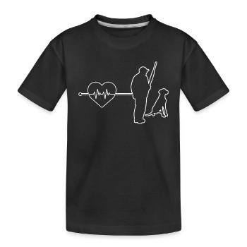 Hunter Heartbeat - Kids' Premium Organic T-Shirt - black - Front