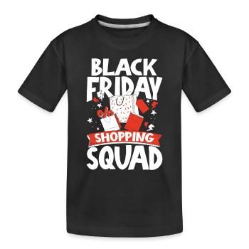 Black Friday Shopping Squad - Kinder Premium Bio T-Shirt - Schwarz - Vorne