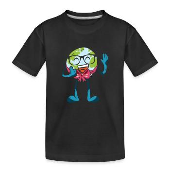 Paix Amour Sauvez notre planète Terre - T-shirt bio Premium Enfant - noir - Devant