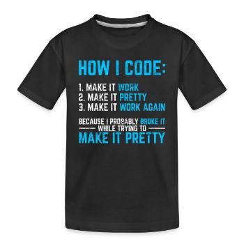Programmer Coder Software Developer Programming Co - Kinder Premium Bio T-Shirt - Schwarz - Vorne