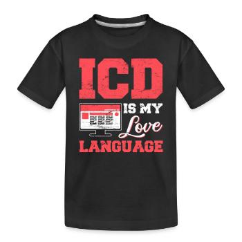 Funny Medical Coder ICD Medical Coding Medical Bil - Kids' Premium Organic T-Shirt - black - Front