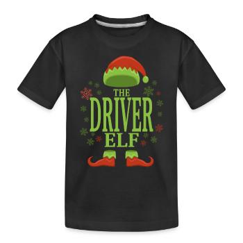 Fahrer Weihnachtself - Kinder Premium Bio T-Shirt - Schwarz - Vorne