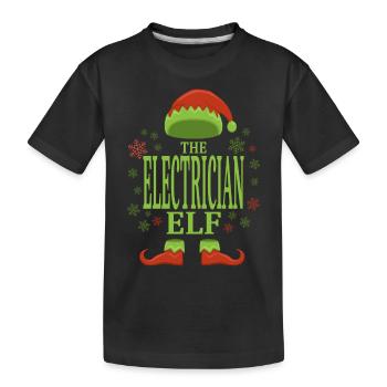 Électricien lutin de Noël - T-shirt bio Premium Enfant - noir - Devant