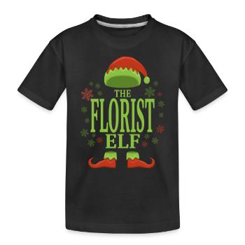 Florist Weihnachtself - Kinder Premium Bio T-Shirt - Schwarz - Vorne