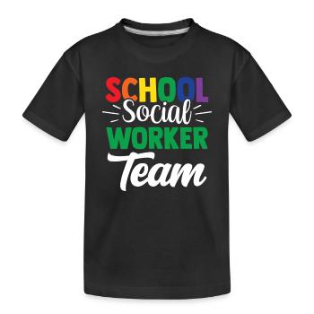 Équipe de travailleurs sociaux en milieu scolaire École de travail social - T-shirt bio Premium Enfant - noir - Devant