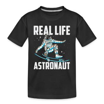 Real Life Astronaut Space Astronomy Rocket - Kids' Premium Organic T-Shirt - black - Front