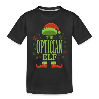 Optiker Weihnachtself - Kinder Premium Bio T-Shirt - Schwarz - Vorne