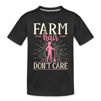 Farming Farmer Girl Female Farm - Kinder Premium Bio T-Shirt - Schwarz - Vorne