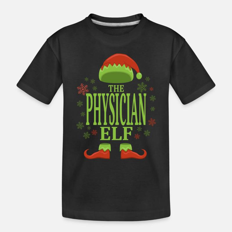 Arzt Weihnachtself - Kinder Premium Bio T-Shirt - Schwarz