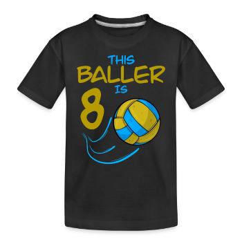 Volleyballspieler Baller ist 8 Volleyball Geburtstag - Kinder Premium Bio T-Shirt - Schwarz - Vorne