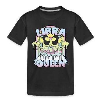 Libra Queen - Kids' Premium Organic T-Shirt - black - Front