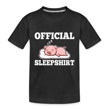 Official sleepshirt Pig - Kids' Premium Organic T-Shirt - black - Front