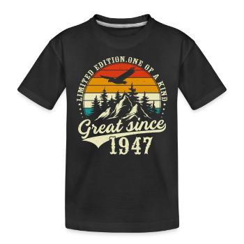 One of a kind since 1947 - Kids' Premium Organic T-Shirt - black - Front