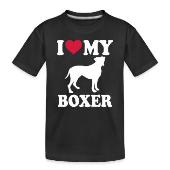 Propriétaire de chien boxeur allemand - T-shirt bio Premium Enfant - noir - Devant