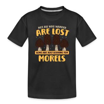 Morels Mushroom Picker Mushroom Farmer Mushroom - Kids' Premium Organic T-Shirt - black - Front