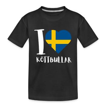 Sweden Swedish Meatball Mer Kötbullar - Kinder Premium Bio T-Shirt - Schwarz - Vorne