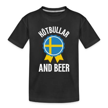 Sweden Swedish Meatball Mer Kötbullar - Kinder Premium Bio T-Shirt - Schwarz - Vorne