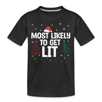 Citation de Noël, Citation de Noël drôle - T-shirt bio Premium Enfant - noir - Devant