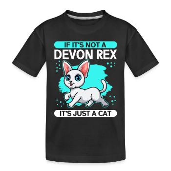 Devon Rex Katze Katzenbesitzer Katzen Geschenk - Kinder Premium Bio T-Shirt - Schwarz - Vorne
