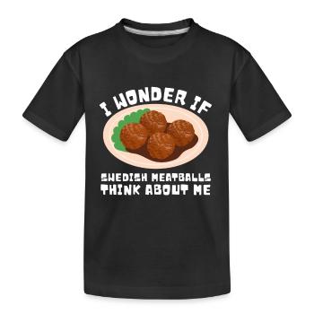 Sweden Swedish Meatball Mer Kötbullar - Kinder Premium Bio T-Shirt - Schwarz - Vorne