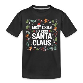 Citation de Noël, Citation de Noël drôle - T-shirt bio Premium Enfant - noir - Devant