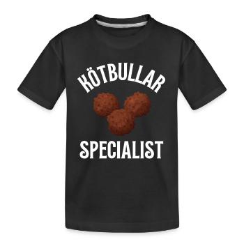 Sweden Swedish Meatball Mer Kötbullar - Kinder Premium Bio T-Shirt - Schwarz - Vorne