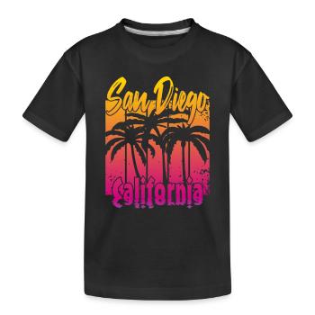 Vintage San Diego California - Kids' Premium Organic T-Shirt - black - Front
