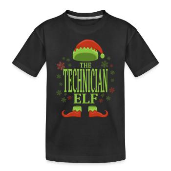 Technicien Elfe de Noël - T-shirt bio Premium Enfant - noir - Devant