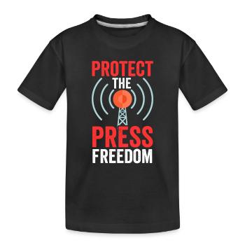 Protège la liberté de la presse Journaliste Loi sur la presse - T-shirt bio Premium Enfant - noir - Devant