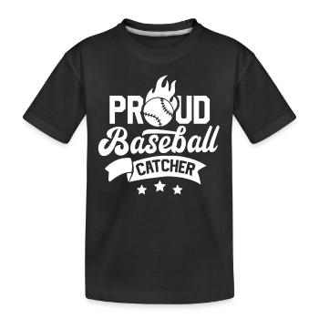 Fier receveur de baseball Joueur de baseball - T-shirt bio Premium Enfant - noir - Devant