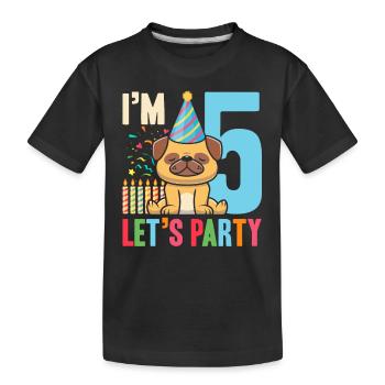 5 Geburtstag Im 5 Lets Party - Kinder Premium Bio T-Shirt - Schwarz - Vorne