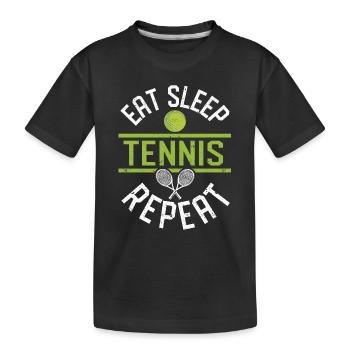 Funny Sports Player Coach Fan Food Sleep - Kids' Premium Organic T-Shirt - black - Front