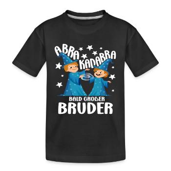 Bald Großer Bruder Dino Geschwisterkind Nachwuchs - Kinder Premium Bio T-Shirt - Schwarz - Vorne