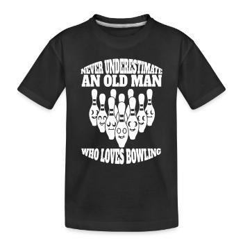 Bowling Kegel Geschenk Bowlingkugel Bowler Kegeln - Kinder Premium Bio T-Shirt - Schwarz - Vorne