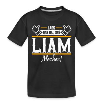 Liam Geschenkidee Geschenk Geburtstag - Kinder Premium Bio T-Shirt - Schwarz - Vorne