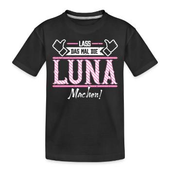 Luna Geschenkidee Geschenk Geburtstag - Kinder Premium Bio T-Shirt - Schwarz - Vorne
