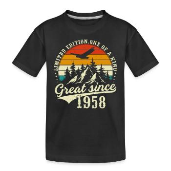One of a kind since 1958 - Kids' Premium Organic T-Shirt - black - Front
