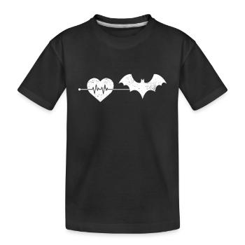 Bat heartbeat - Kids' Premium Organic T-Shirt - black - Front
