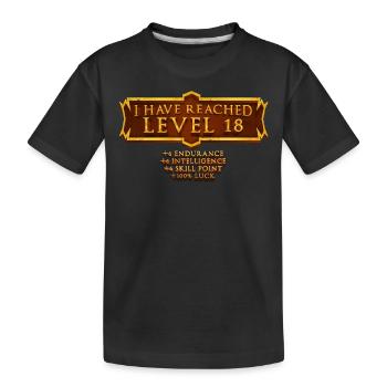 Ich Habe Die Stufe 18 Erreicht Rpg Online Gaming - Kinder Premium Bio T-Shirt - Schwarz - Vorne