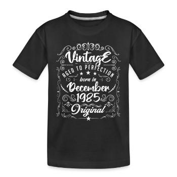 Vintage BORN IN DECEMBER 1985- anniversary gift. - T-shirt bio Premium Enfant - noir - Devant