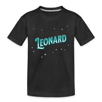Leonard name personalized - Kids' Premium Organic T-Shirt - black - Front