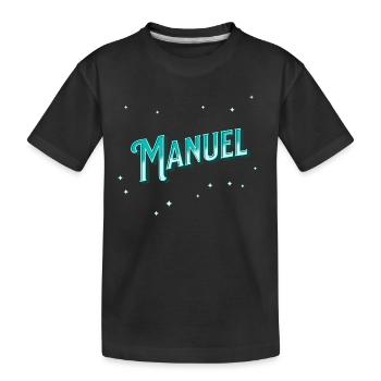 Manuel name personalized - Kids' Premium Organic T-Shirt - black - Front
